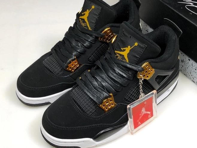 Air 308497-032 Black Gold-White Jordan 4 Metallic Royalty 0815